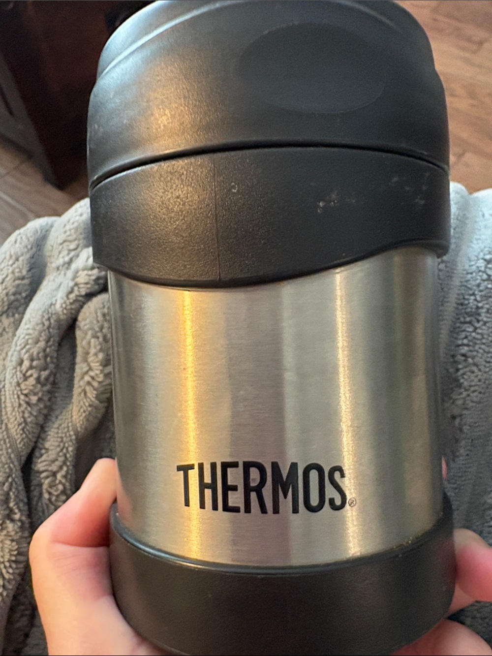 Thermos Stainless Steel Food Jar - Black & Silver 10 oz